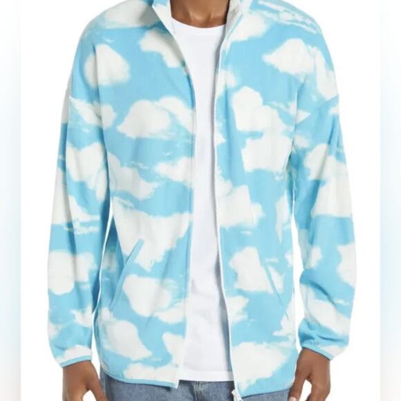 bp NEW Nordstrom Fluffy Clouds Soft Fleece Zip Jacket Blue Pocketed Unisex XS - Picture 1 of 6